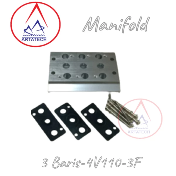 Fitting Manifold 3 Baris untuk 4V110-3F