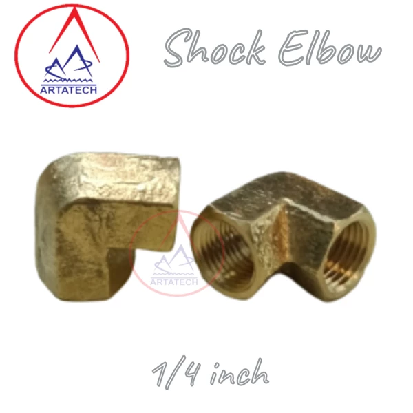 Shock Elbow Fitting Kuningan 1/4 inch
