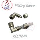 Fitting Pneumatic Elbow Metal KLL08-02  Drat 1/4 inch 1