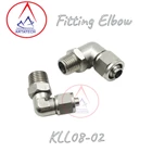 Fitting Pneumatic Elbow Metal KLL08-02  Drat 1/4 inch 2