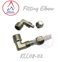 Fitting Pneumatic Elbow Metal KLL08-02  Drat 1/4 inch