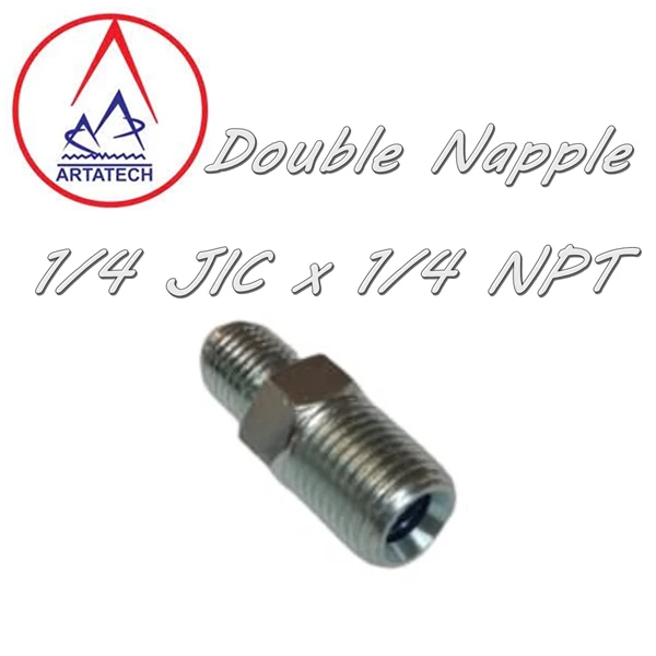 Double Napple 1/4 JIC x 1/4 NPT