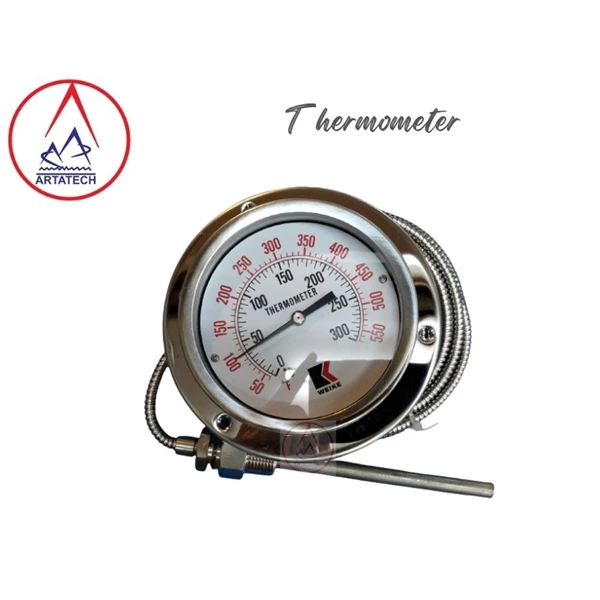 Bimetal Thermometer 4" 5M 1/2"PT 0-300C/F L=10X150MM