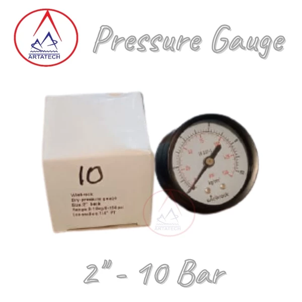 Pressure gauge 2" - 10 Bar Alat Ukur Tekanan Udara 