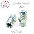 Fitting Pneumatic Double Nepple besi 1/2 inch 2